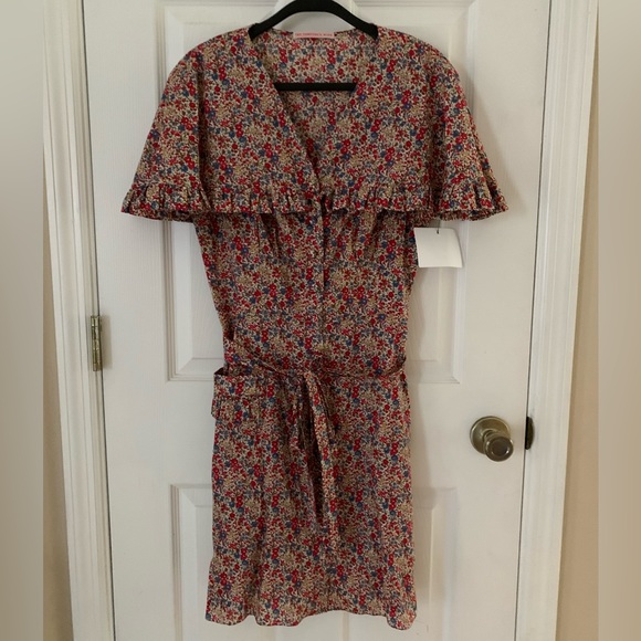 Vampires Wife CHARLOTTE LIBERTY FLORAL-PRINT COTTON DRESS Size - UK10/US6 - Picture 9 of 16